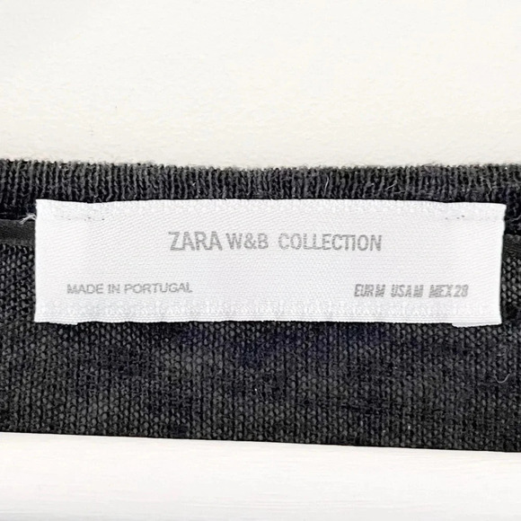 Zara Deep Cowl Neck Plunge 100% Linen Black Dress Size M Women’s - Picture 7 of 8